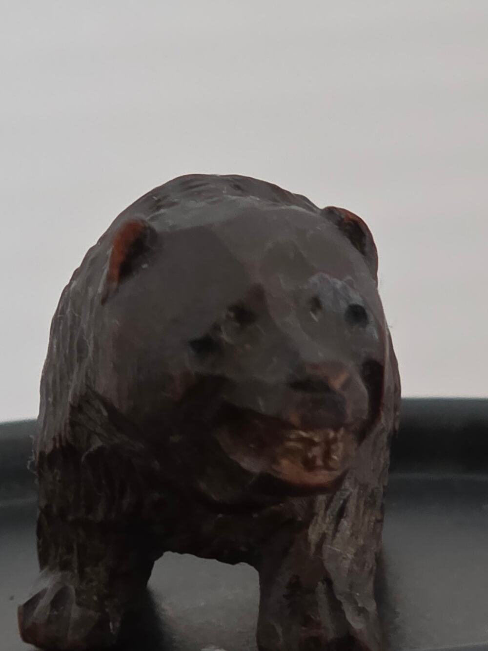 VTG Japanese Kibori Kuma Carved Wood Bear Figurine Hokkaido Ainu Folk Art Statue